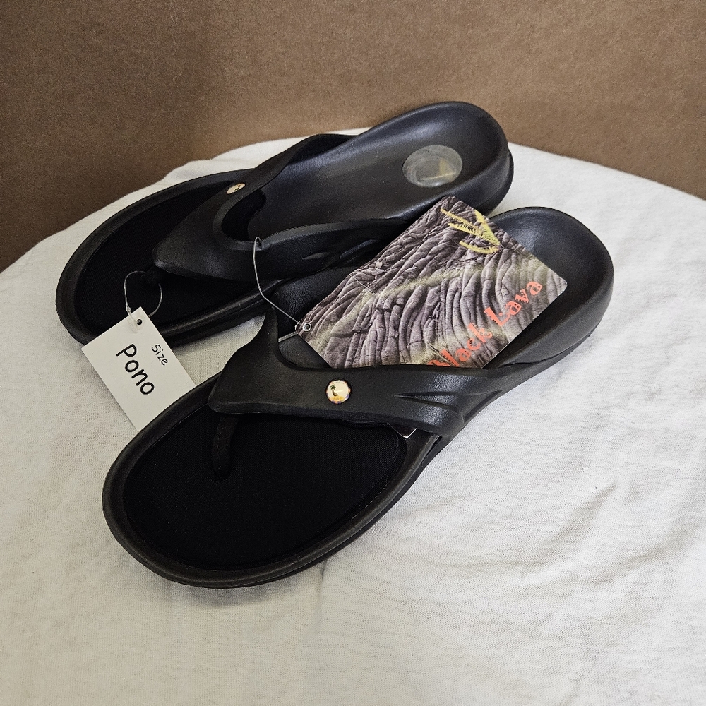 O ' o Black Lava Sandals Women Size 8 - Picture 11 of 16
